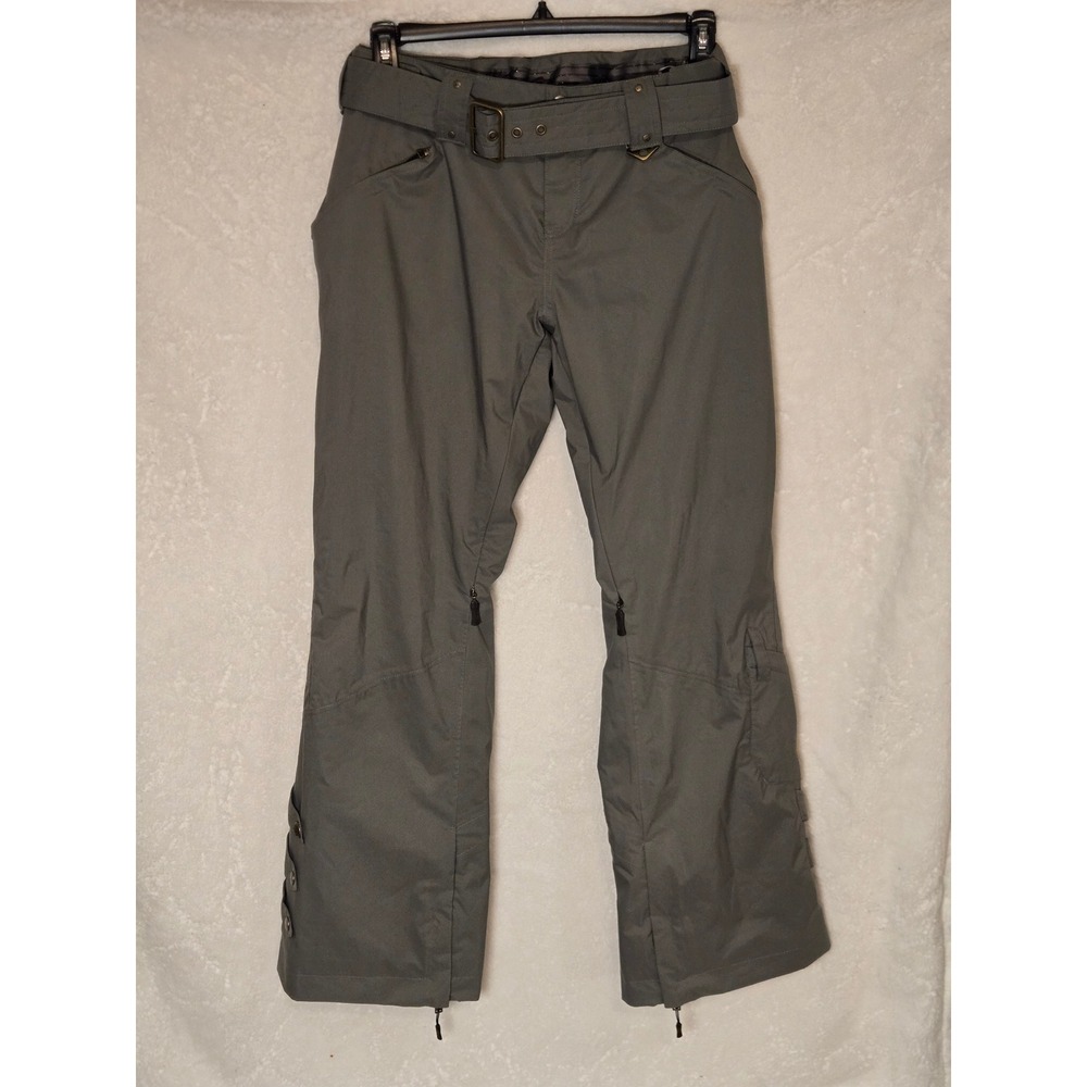 Oakley Womens Medium Snow Pants Gray Belted Cargo Ski Snowboard Trousers